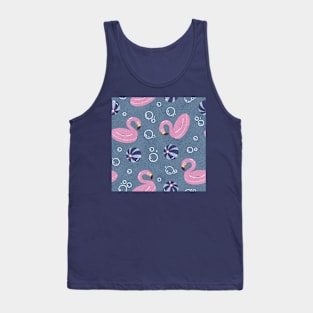 Flamingo Float in the sea Tank Top